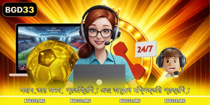 যোগাযোগ সহায়তার সময় প্রতিক্রিয়া এবং অনুরোধ নিষ্পত্তির প্রক্রিয়া